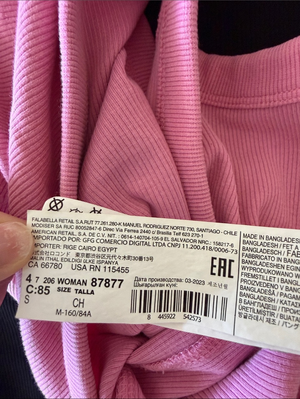 Mango Hot Pink Ribbed High Neck Tank - Picture 4 of 5